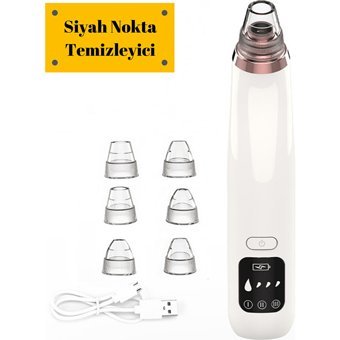 Balans Led Ekranlı Şarjlı Vakumlu Siyah Nokta Temizleme Aleti Beyaz