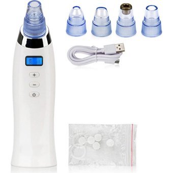River World Led Ekranlı Şarjlı Vakumlu Siyah Nokta Temizleme Aleti Beyaz