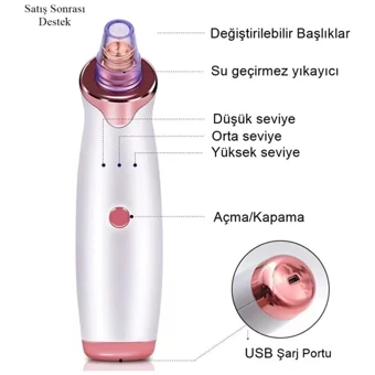 Lehotie Şarjlı Vakumlu Siyah Nokta Temizleme Aleti Beyaz