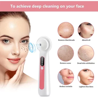 Jarke Led Ekranlı Şarjlı Vakumlu Siyah Nokta Temizleme Aleti Beyaz Pembe