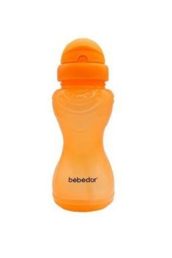 Bebedor Pipetli Akıtmaz Kulpsuz 6+ Ay 330 ml Alıştırma Bardağı Sarı-Turuncu