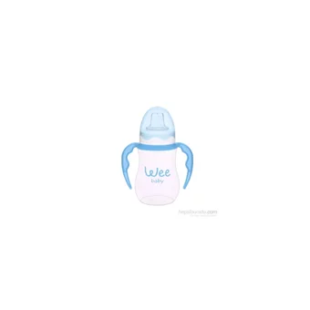 Wee Baby Akıtmaz Kulplu 6+ Ay 250 ml Alıştırma Bardağı Mavi