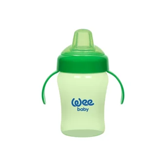 Wee Baby 775 Akıtmaz Kulplu 6+ Ay 240 ml Alıştırma Bardağı Yeşil