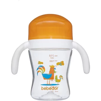Bebedor Akıtmaz Kulplu 6+ Ay 210 ml Alıştırma Bardağı Turuncu
