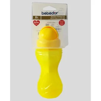 Bebedor Pipetli Akıtmaz Kulpsuz 6+ Ay 300 ml Alıştırma Bardağı Sarı