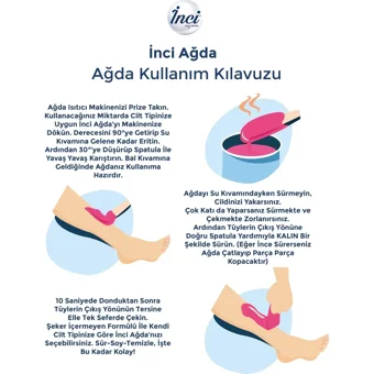 İnci 1+1 Boncuk Ağda Makinesi + 3xBoncuk Ağda + Spatula + Beyazlatma Kremi