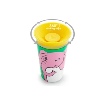 Munchkin Wildlove Akıtmaz Kulpsuz 12+ Ay 266 ml Alıştırma Bardağı Yeşil
