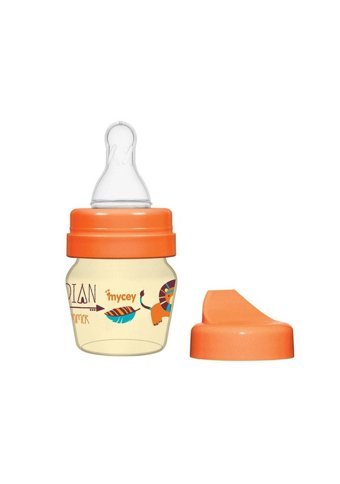 Mycey Bunny & Indian Akıtmaz Kulpsuz 0+ Ay 30 ml Alıştırma Bardağı Turuncu