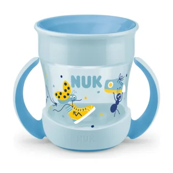 Nuk Akıtmaz Kulplu 6+ Ay 160 ml Alıştırma Bardağı Mavi