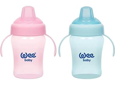Wee Baby 775 Akıtmaz Kulplu 240 ml Alıştırma Bardağı Pembe
