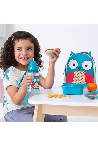 Skip Hop Pipetli Kulpsuz 350 ml Alıştırma Bardağı Mavi