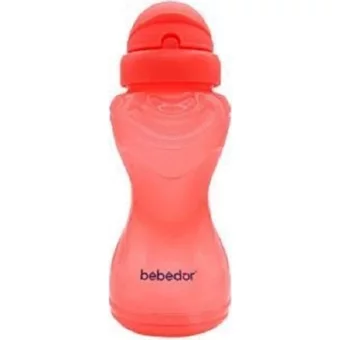 Bebedor 8504 Pipetli Akıtmaz Kulpsuz 6+ Ay 330 ml Alıştırma Bardağı Kırmızı-Sarı-Turuncu