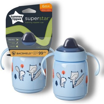 Tommee Tippee Akıtmaz Kulplu 6+ Ay 300 ml Alıştırma Bardağı Mavi