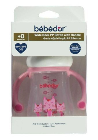 Bebedor 99322 Kulplu 0+ Ay 240 ml Alıştırma Bardağı Beyaz