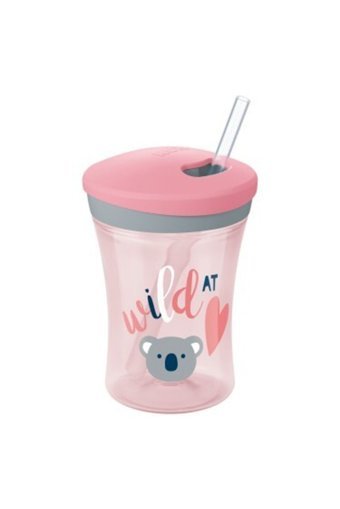 Nuk Pipetli Akıtmaz Kulpsuz 12+ Ay 230 ml Alıştırma Bardağı Pembe