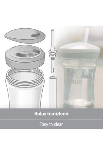 Nuk Pipetli Akıtmaz Kulpsuz 12+ Ay 230 ml Alıştırma Bardağı Pembe