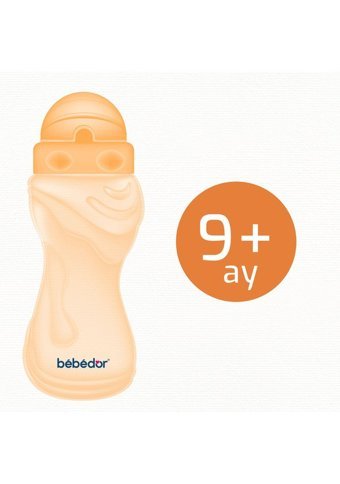 Bebedor Pipetli Akıtmaz Kulpsuz 9+ Ay 330 ml Alıştırma Bardağı Turuncu