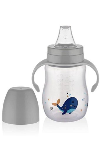 Babyjem Kulpsuz 6+ Ay 250 ml Alıştırma Bardağı Gri