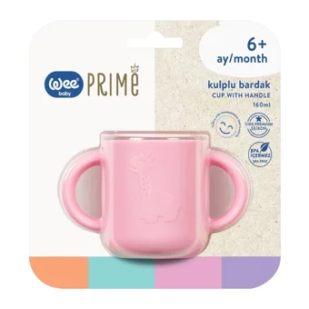 Wee Baby 926 Kulplu 6+ Ay 200 ml Alıştırma Bardağı Pembe
