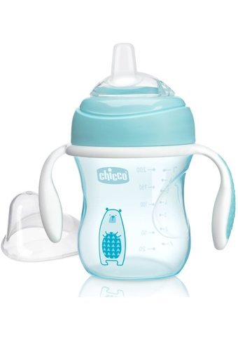 Chicco Akıtmaz Kulplu 4+ Ay 200 ml Alıştırma Bardağı Mavi