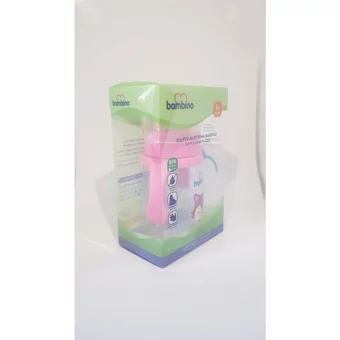 Bambino P6259 Akıtmaz Kulplu 6+ Ay 250 ml Alıştırma Bardağı Pembe