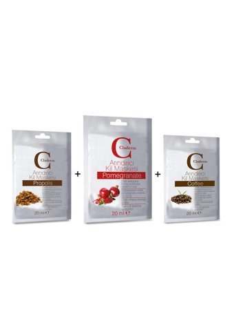 Claderm Propolis-Pomegranate-Coffee Killi Nemlendiricili Krem Yüz Maskesi 3x20 ml