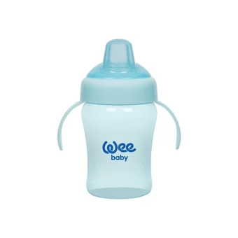 Wee Baby 775 Akıtmaz Kulplu 6+ Ay 240 ml Alıştırma Bardağı Mavi