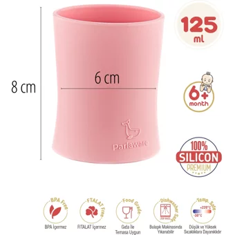 Parlaware Kulpsuz 6+ Ay 125 ml Alıştırma Bardağı Pembe