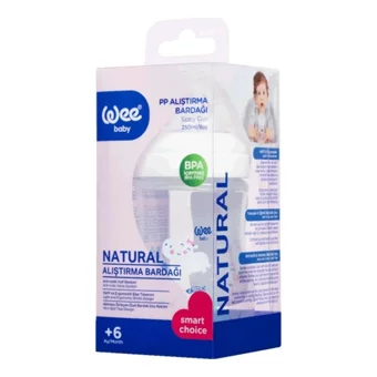 Wee Baby 297 Akıtmaz Kulpsuz 6+ Ay 250 ml Alıştırma Bardağı Beyaz