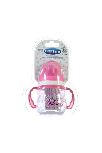 Baby Time Bt 106 Akıtmaz Kulplu 150 ml Alıştırma Bardağı Pembe