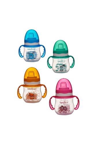 Baby Time Bt 106 Akıtmaz Kulplu 150 ml Alıştırma Bardağı Pembe