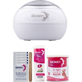 Lady Biowet 1+1 Kazanlı Ağda Makinesi + Sir Ağda + Ağda Bezi + Spatula 5xTemizleme Mendili