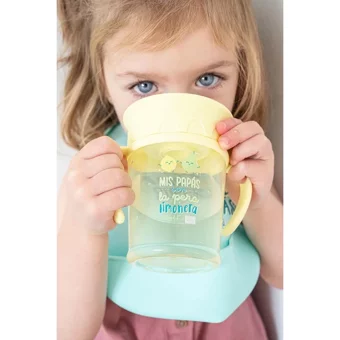 Saro Akıtmaz Kulplu 6+ Ay 270 ml Alıştırma Bardağı Sarı