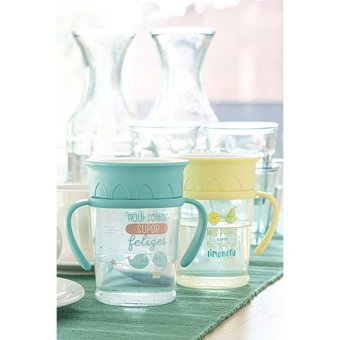Saro Akıtmaz Kulplu 6+ Ay 270 ml Alıştırma Bardağı Sarı