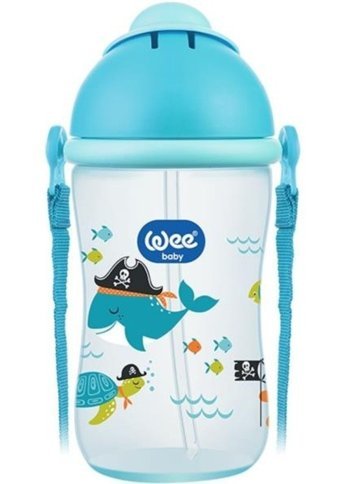 Wee Baby 171 Pipetli Akıtmaz Kulpsuz 6+ Ay 380 ml Alıştırma Bardağı Kırmızı
