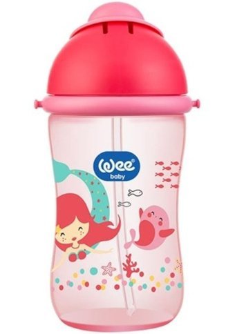 Wee Baby 171 Pipetli Akıtmaz Kulpsuz 6+ Ay 380 ml Alıştırma Bardağı Kırmızı