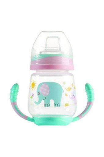 Bebedor Akıtmaz Kulplu 6+ Ay 150 ml Alıştırma Bardağı Yeşil-Pembe