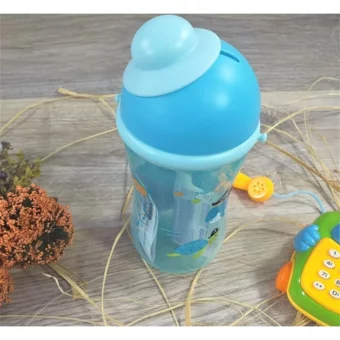 Wee Baby AY-WEE171 Pipetli Akıtmaz Kulpsuz 6+ Ay 380 ml Alıştırma Bardağı Mavi