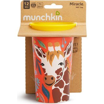 Munchkin Wildlove Akıtmaz Kulpsuz 12+ Ay 266 ml Alıştırma Bardağı Turuncu