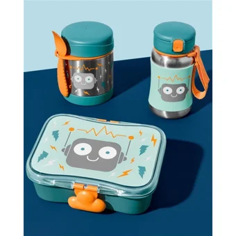 Skip Hop Robot Pipetli Kulpsuz 12+ Ay 350 ml Alıştırma Bardağı Mavi