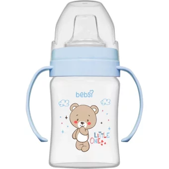 Bebsi Akıtmaz Kulplu 150 ml Alıştırma Bardağı Mavi