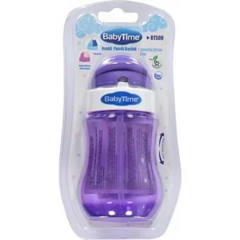 Baby Time BT500 Pipetli Akıtmaz Kulpsuz 250 ml Alıştırma Bardağı Mor