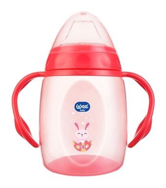 Wee Baby Akıtmaz Kulplu 6+ Ay 125 ml Alıştırma Bardağı Mavi-Kırmızı