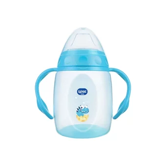 Wee Baby 169 Akıtmaz Kulplu 6+ Ay 250 ml Alıştırma Bardağı Mavi