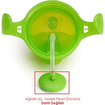 Munchkin Pipetli Akıtmaz Kulplu 6+ Ay 207 ml Alıştırma Bardağı Yeşil