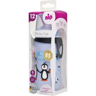 Nip Pipetli Akıtmaz Kulpsuz 12+ Ay 330 ml Alıştırma Bardağı Gri