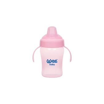 Wee Baby Akıtmaz Kulplu 6+ Ay 240 ml Alıştırma Bardağı Pembe