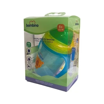 Bambino P6150 Pipetli Akıtmaz Kulplu 6+ Ay 230 ml Alıştırma Bardağı Mavi