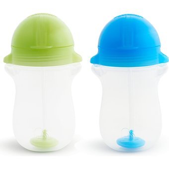 Munchkin Pipetli Akıtmaz Kulpsuz 12+ Ay 296 ml Alıştırma Bardağı Yeşil-Mavi