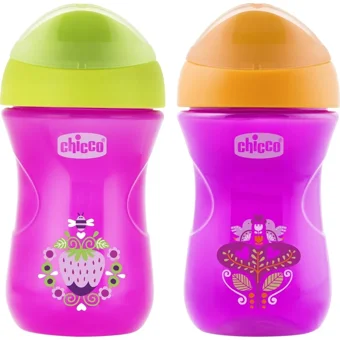 Chicco Pipetli Akıtmaz Kulpsuz 12+ Ay 300 ml Alıştırma Bardağı Pembe